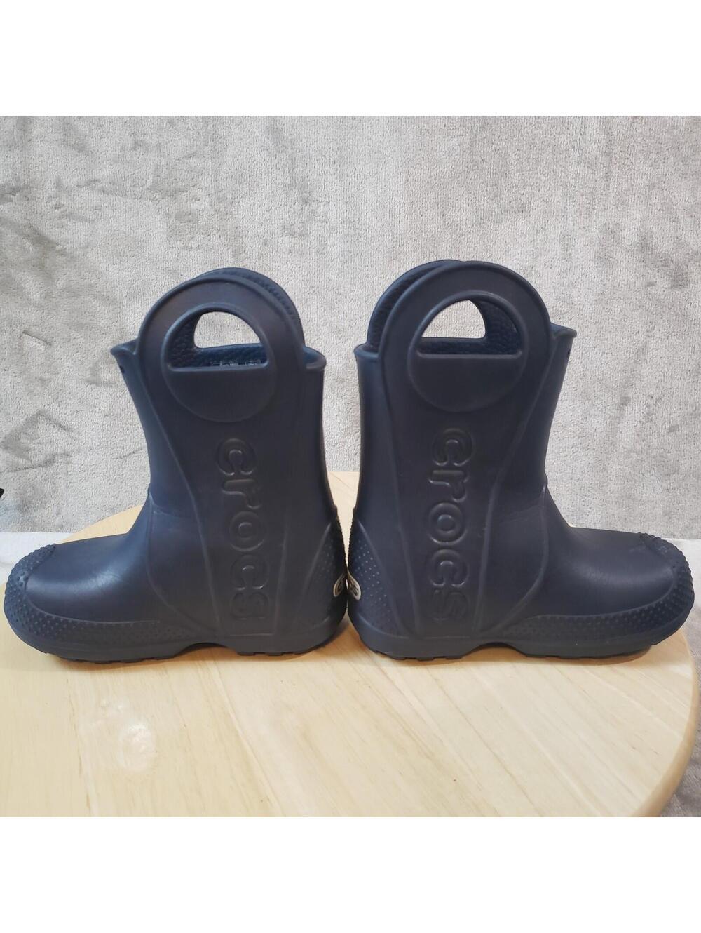 Crocs 12803 Unisex Kids Blue Rubber Pull-On Ankle Rain Boots US 8 (C8) - Picture 6 of 7